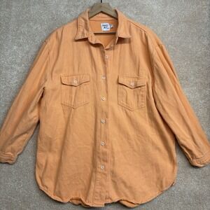 Princess Polly‎ Oversized Shirt Jacket Top Size 4 Orange Button Up Shacket